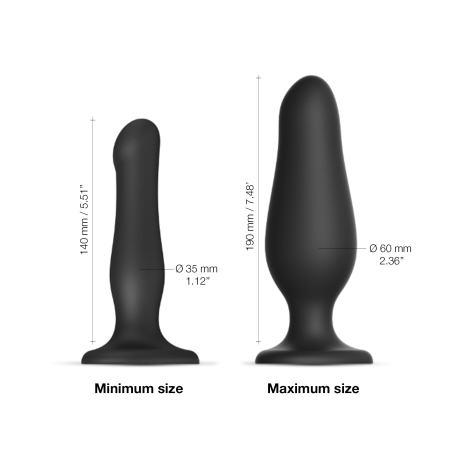 Надувний фалоімітатор Strap-On-Me INFLATABLE DILDO PLUG - NOIR, кулька всередині, діаметр до 6 см - фото №6