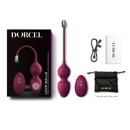 Вагінальні кульки Dorcel LOVE BALLS PLUM, вібрації та рухи внутрішньої кульки, пульт ДК - фото №6