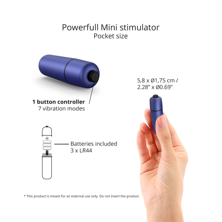 Віброкуля Love To Love WAOUHHH - MIDNIGHT INDIGO, 7 режимів, на батарейках - фото №2