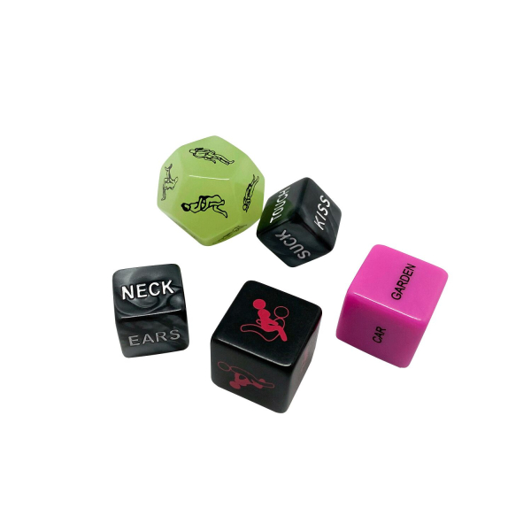 Набір кубиків Wooomy Ooo 5 Dice Set (EN): місця та пози для сексу, інтимні дії та частини тіла - фото
