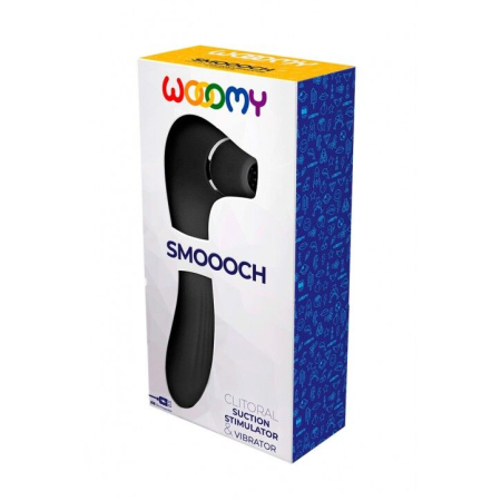 Вакуумний стимулятор з вібрацією Wooomy Smoooch Black Clitoral Suction & Vibration - фото №4