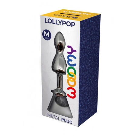 Металева анальна пробка Wooomy Lollypop Double Ball Metal Plug M, діаметр 3,1 см, довжина 9,4 см - фото №3