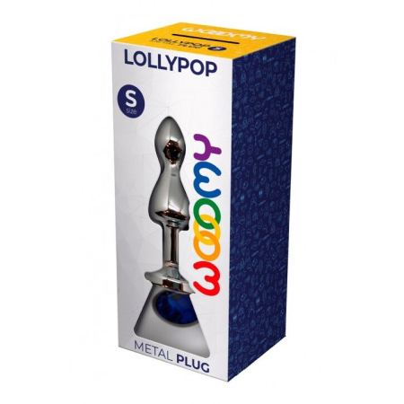 Металева анальна пробка Wooomy Lollypop Double Ball Metal Plug Blue S, діаметр 2,8см, довжина 8,5см - фото №3