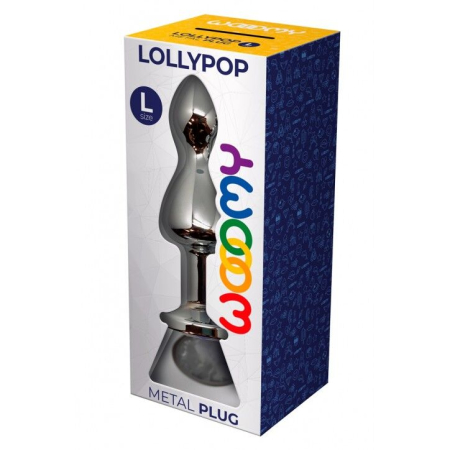 Металева анальна пробка Wooomy Lollypop Double Ball Metal Plug L, діаметр 3,5 см, довжина 10,5 см - фото №3