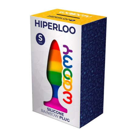 Силіконова анальна пробка Wooomy Hiperloo Silicone Rainbow Plug S, діаметр 2,4 см, довжина 9 см - фото №3