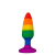 Силіконова анальна пробка Wooomy Hiperloo Silicone Rainbow Plug S, діаметр 2,4 см, довжина 9 см - фото