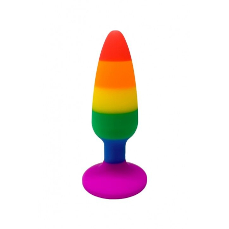 Силіконова анальна пробка Wooomy Hiperloo Silicone Rainbow Plug S, діаметр 2,4 см, довжина 9 см - фото №2