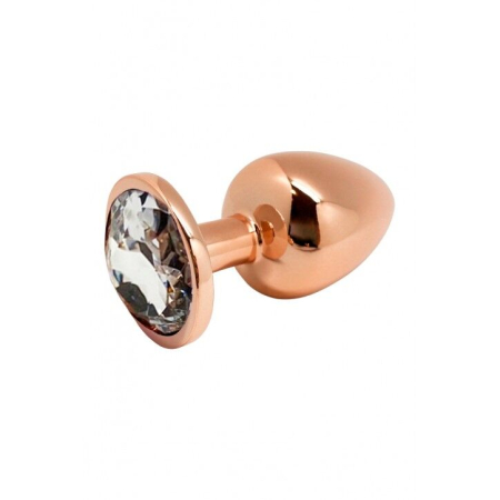 Металева анальна пробка Wooomy Tralalo Rose Gold Metal Plug Size L, діаметр 4 см, довжина 9 см - фото