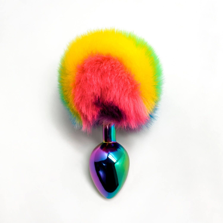 Анальна пробка Wooomy Filippi L, із пухнастим хвостиком, діаметр 4 см, довжина 9 см - фото №2