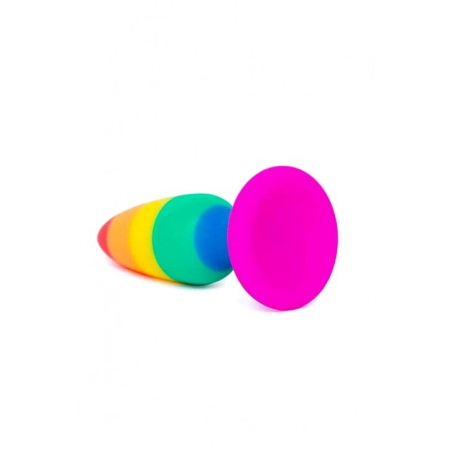 Силіконова анальна пробка Wooomy Hiperloo Silicone Rainbow Plug L, діаметр 3,9 см, довжина 13,1 см - фото №2