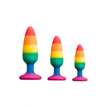 Силіконова анальна пробка Wooomy Hiperloo Silicone Rainbow Plug M, діаметр 2,9 см, довжина 11 см - фото №4