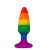 Силіконова анальна пробка Wooomy Hiperloo Silicone Rainbow Plug M, діаметр 2,9 см, довжина 11 см - фото