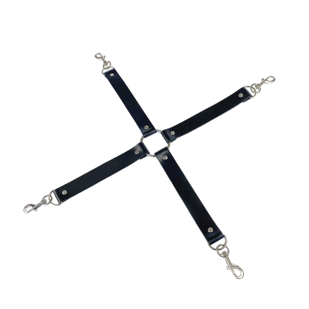 Хрестовина з натуральної шкіри Art of Sex – 4 Way Connector, чорний - фото №2