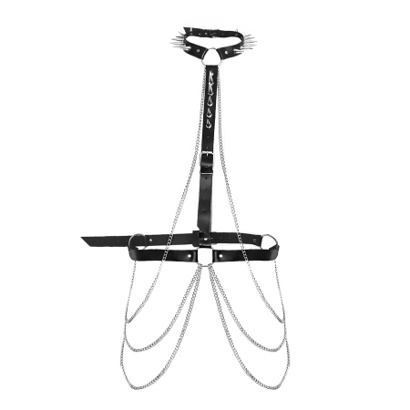 Портупея жіноча Art of Sex - Keliya, натуральна шкіра, розмір XS-2XL, колір чорний - фото №3