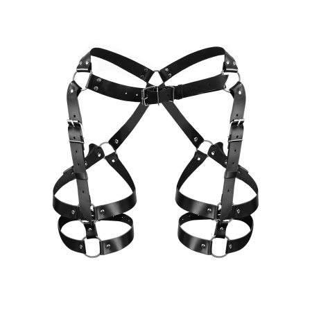 Гартери Art of Sex Claire, натуральна шкіра, розмір L-2XL, колір чорний - фото №3