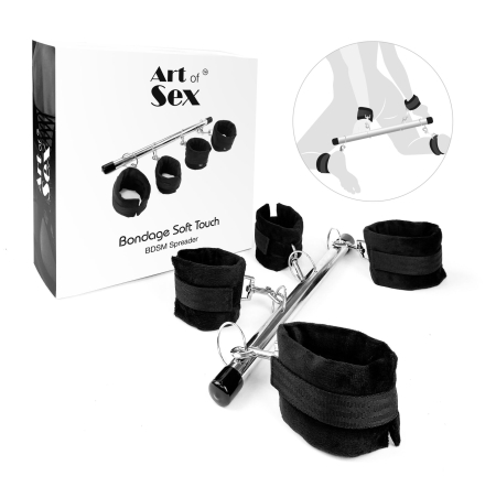 Колодка-розпірка для рук та ніг Art of Sex – Bondage Soft Touch BDSM Spreader, чорний - фото №3