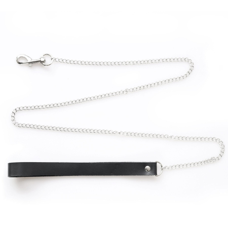 Нашийник Art of Sex - Tessa з повідцем з натуральної шкіри, колір чорний - фото №6