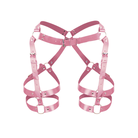 Гартери Art of Sex Claire, натуральна шкіра, розмір XS-M, колір рожевий - фото №3