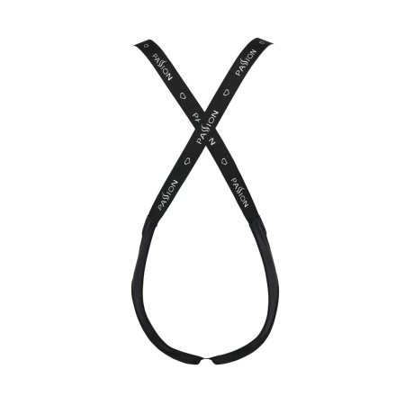 Чоловіче відкрите боді Passion 027 BRUNO XXL/XXXL Black, під латекс, на шлейках - фото №6