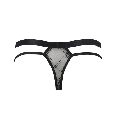 Чоловічі прозорі стринги Passion 029 THONG COLLIN S/M Black, сітка - фото №6