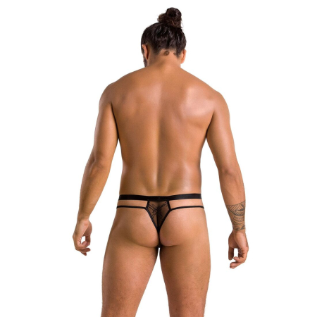 Чоловічі прозорі стринги Passion 029 THONG COLLIN XXL/XXXL Black, сітка - фото №4
