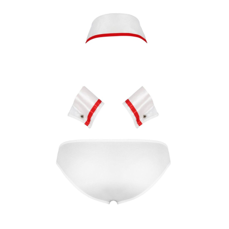 Комплект еротичної чоловічої білизни Passion 037 GREGORY XXL/XXXL White, труси, комірець, манжети - фото №6