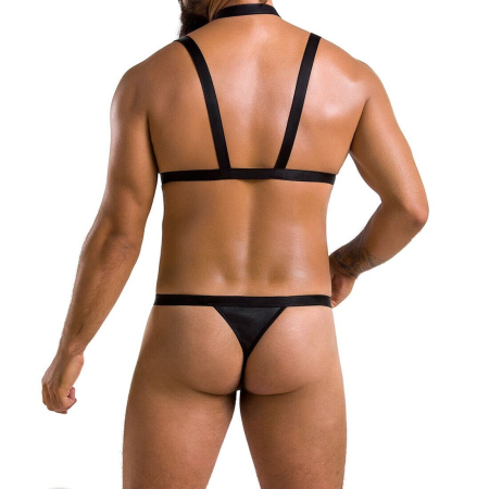 Комплект чоловічої білизни зі стреп Passion 039 SET ANDREW XXL/XXXL Black, стринги, шлейки №2