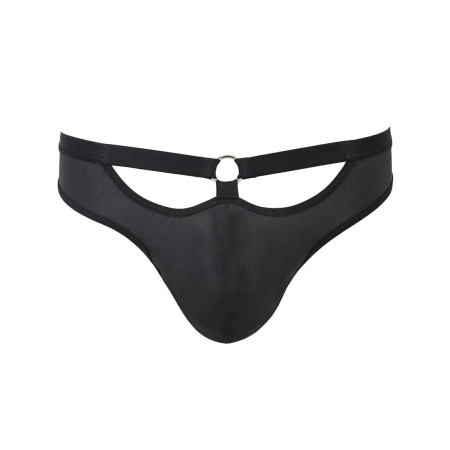 Чоловічі сліпи з вирізами Passion 041 SLIP JOE L/XL Black, екошкіра, відкриті сідниці - фото №5