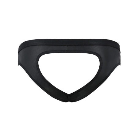 Чоловічі сліпи з вирізами Passion 041 SLIP JOE L/XL Black, екошкіра, відкриті сідниці - фото №6