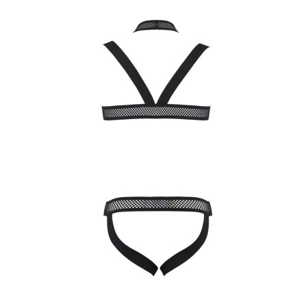 Комплект чоловічої білизни з кріпленнями Passion 043 JACOB XXL/XXXL Black, труси, шлейки - фото №6