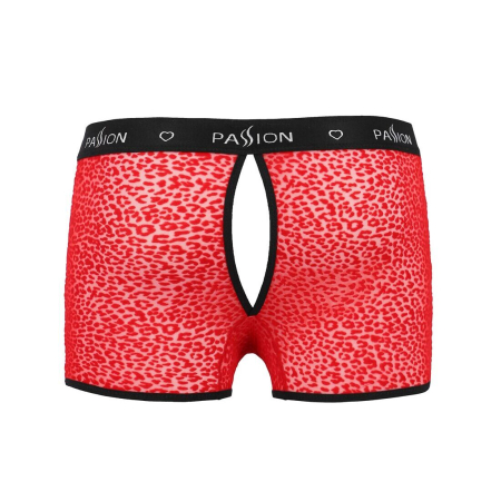 Чоловічі прозорі боксери Passion 046 SHORT PARKER L/XL Red, сітка, під леопард №6
