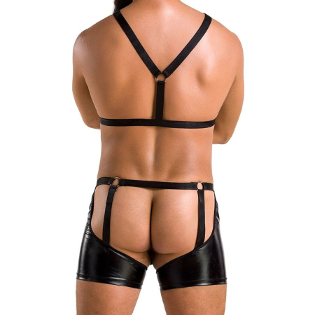 Комплект еротичної чоловічої білизни Passion 047 SET JOHN XXL/XXXL Black, труси, портупея №2