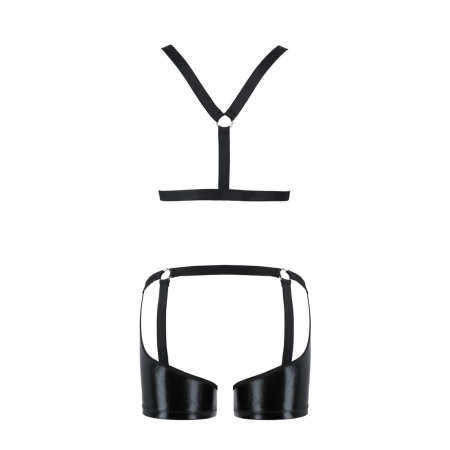 Комплект еротичної чоловічої білизни Passion 047 SET JOHN XXL/XXXL Black, труси, портупея №6