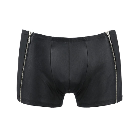 Чоловічі шкіряні боксери з блискавками Passion 049 SHORT MATT S/M Black №5