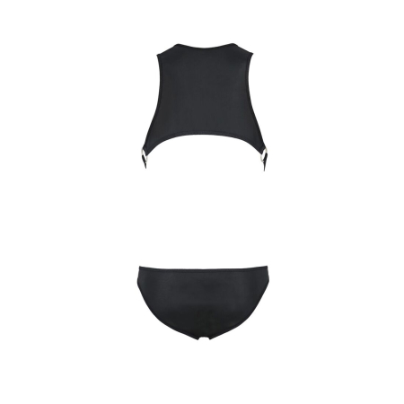 Чоловіче шкіряне боді Passion 056 ADAM S/M Black, заклепки №6