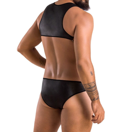 Чоловіче шкіряне боді Passion 056 ADAM XXL/XXXL Black, заклепки - фото №2