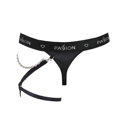 Чоловічі трусики танга з підв’язкою Passion 058 THONG BILL S/M Black №6