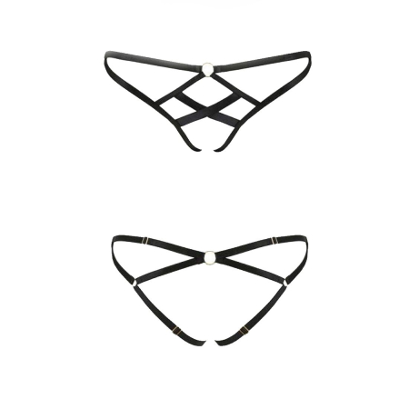 Трусики зі стреп Passion Exclusive NICKY THONG XXL/XXXL, black - фото №3