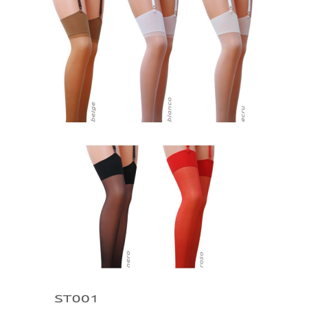 Класичні панчохи під пояс із широкою гумкою Passion ST001 5 bianco - фото №2