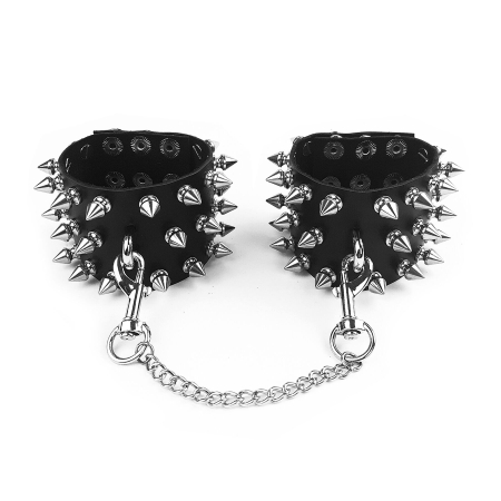 Наручники з шипами Art of Sex - Rose Spiked Leather Handcuffs, натуральна шкіра - фото №3