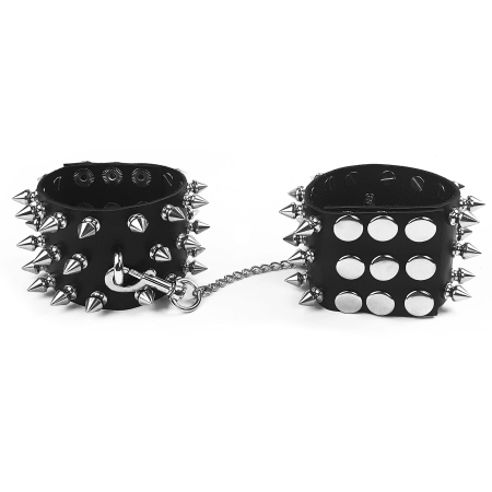 Наручники з шипами Art of Sex - Rose Spiked Leather Handcuffs, натуральна шкіра - фото №2