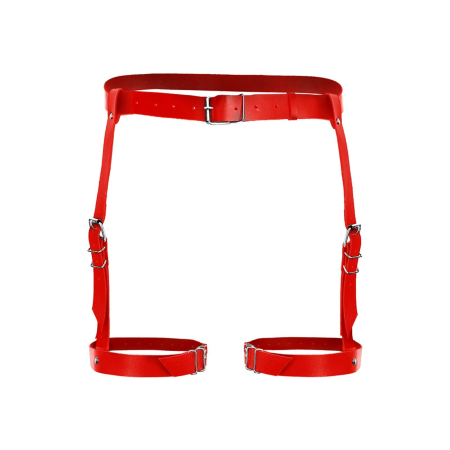 Сексуальні гартери Art of Sex - Gwen із натуральної шкіри, розмір XS-2XL, колір червоний - фото №2