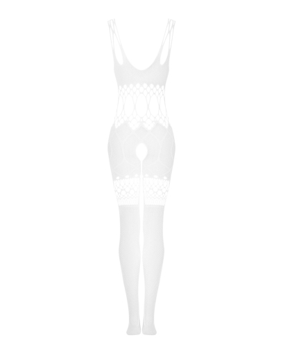 Сітчастий бодістокінг з імітацією топа та шортів Obsessive Bodystocking G330 XL/XXL, white, з доступ - фото №4