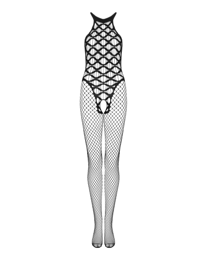 Сітчастий бодістокінг з імітацією боді Obsessive Bodystocking G332 S/M/L, black, з доступом - фото №3