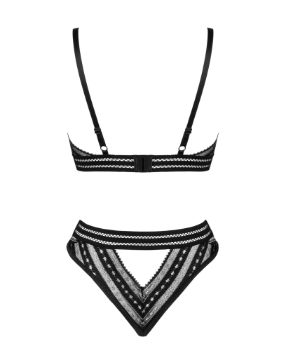 Комплект білизни Obsessive Natilya 2-pcs set M/L, black, бюстгальтер, трусики - фото №4