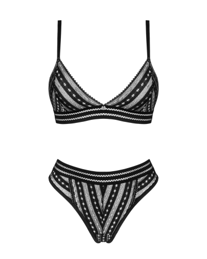 Комплект білизни Obsessive Natilya 2-pcs set M/L, black, бюстгальтер, трусики - фото №3