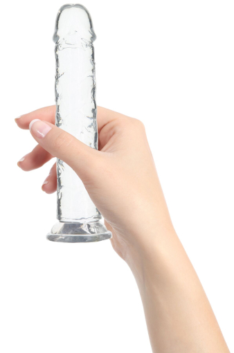 Прозорий фалоімітатор ADDICTION Vertical Dong 8?, присоска, діаметр 3,8 см, віброкуля в подарунок №3