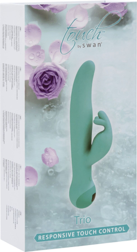 Вібратор-кролик Touch by SWAN - Trio Teal, сенсорне керування, ротація, діаметр 3,8 см - фото №7