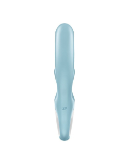 Вібратор-кролик Satisfyer Love Me Blue, гнучкий, відросток з потрійним кінчиком - - фото №5