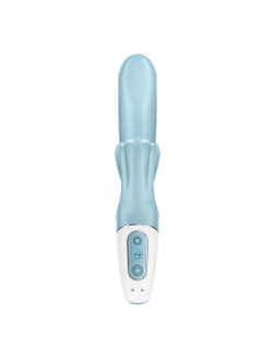 Вібратор-кролик Satisfyer Love Me Blue, гнучкий, відросток з потрійним кінчиком - - фото №4